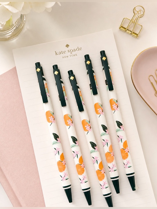 kate spade Other - Kate Spade 5PC Orange 🍊/Floral Ink Pen Set NIB